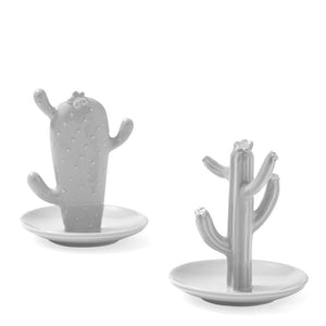 Dungeness White Cactus Ring & Necklace Trays