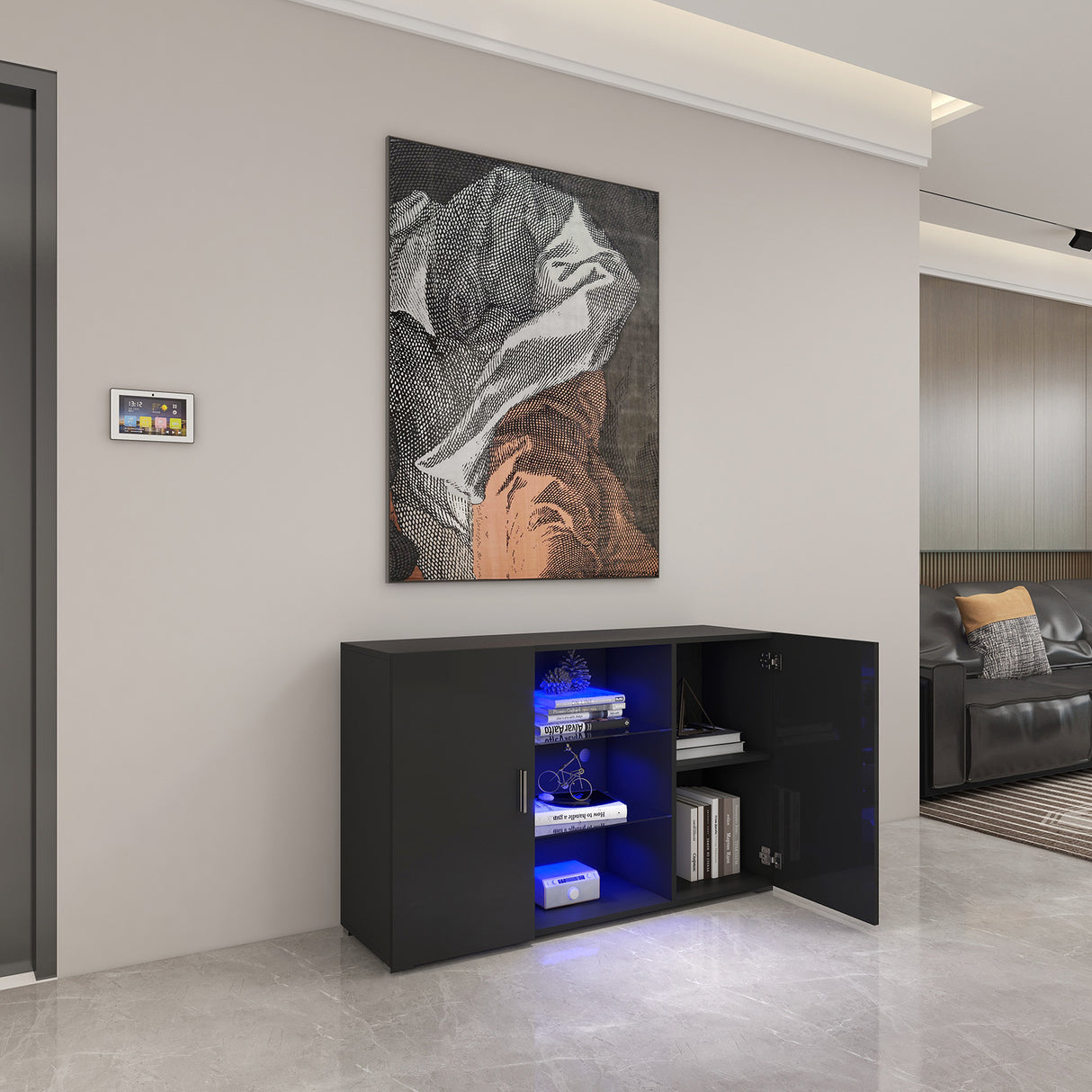 Zara Black RGB LED Lighting Side Stand