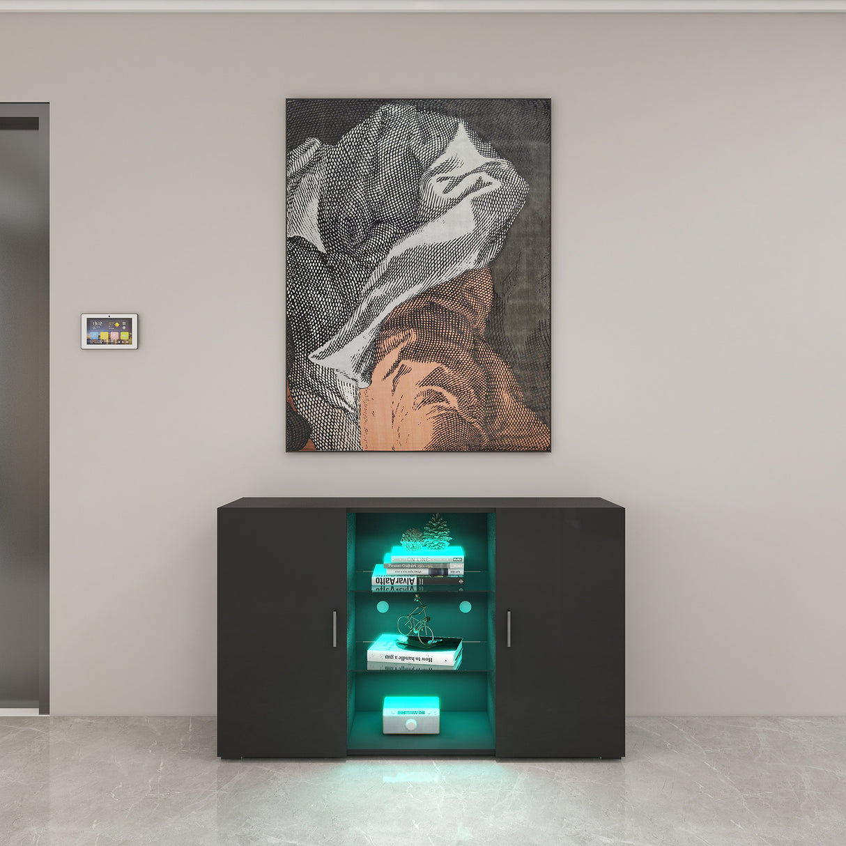 Zara Black RGB LED Lighting Side Stand