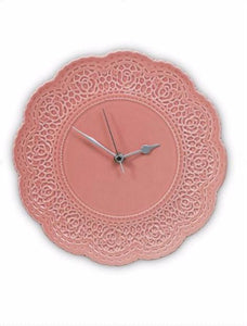 Woodstock Ceramic Doily Clock (Peach)