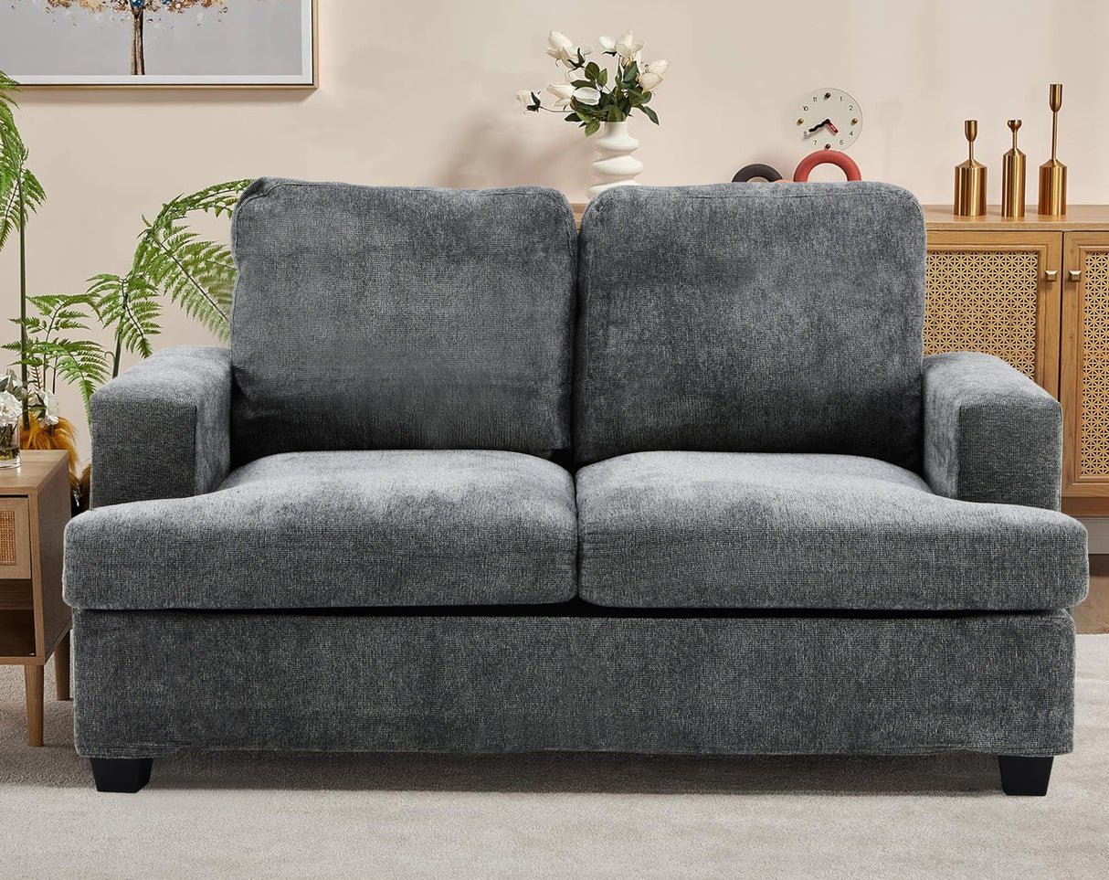 Chenille Dark Grey 2 Seater Sofa
