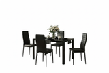 Classic 1.2m Temper Glass Dining Table + Buxton Chairs*4 Set