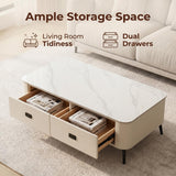 Modern Sintered Stone Coffee Table with Storage