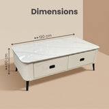 Modern Sintered Stone Coffee Table with Storage