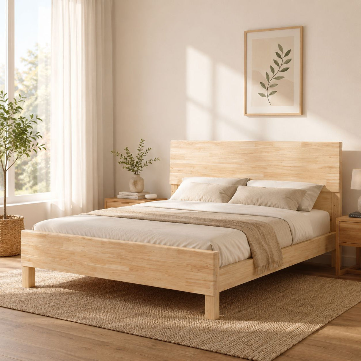 Solid Pine Queen Bed Frame