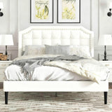 Eltham Bedframe White PU Queen