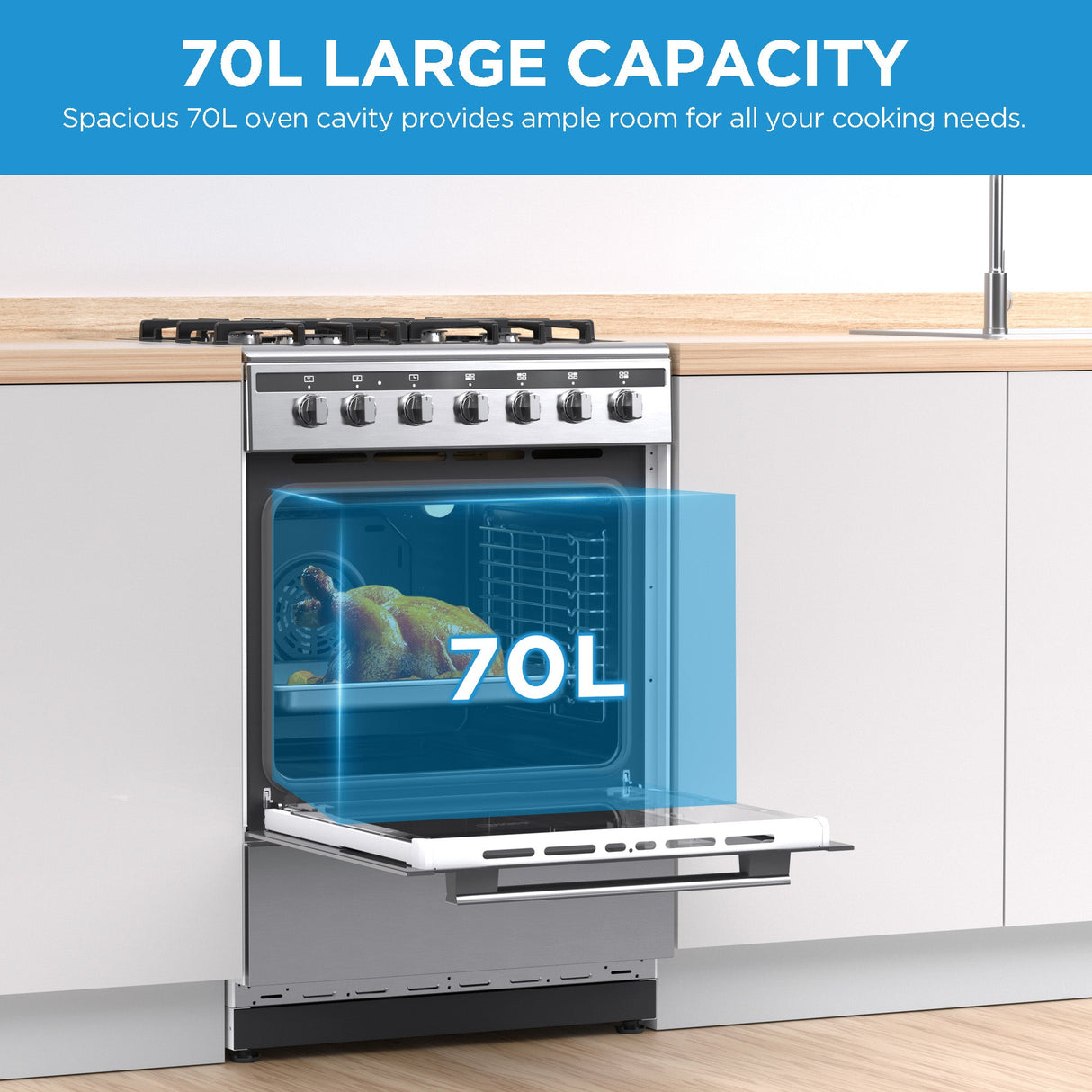 Midea 24DMS4G113 60cm Freestanding Gas Cooker