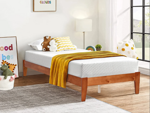 Hartland Solid Wood Bed Base (White/Honey)