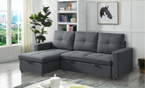 Haven Reversible Pullout Sofa bed Grey Velvet, Factory Second – Minor Cosmetic Imperfection