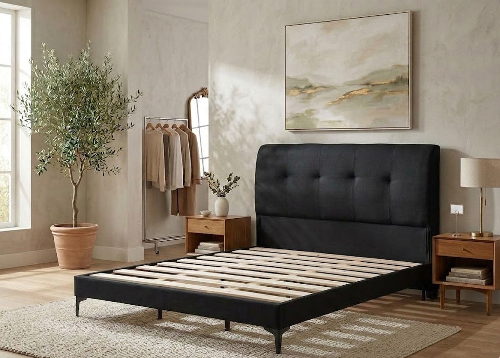 Maroa Leather Bedframe Superking Black
