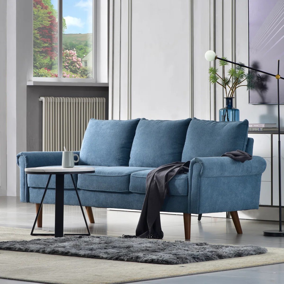 Karina 3 Seater Blue Sofa