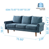 Karina 3 Seater Blue Sofa