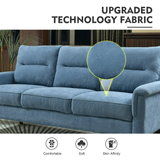 Solar 3 Seater Blue Sofa