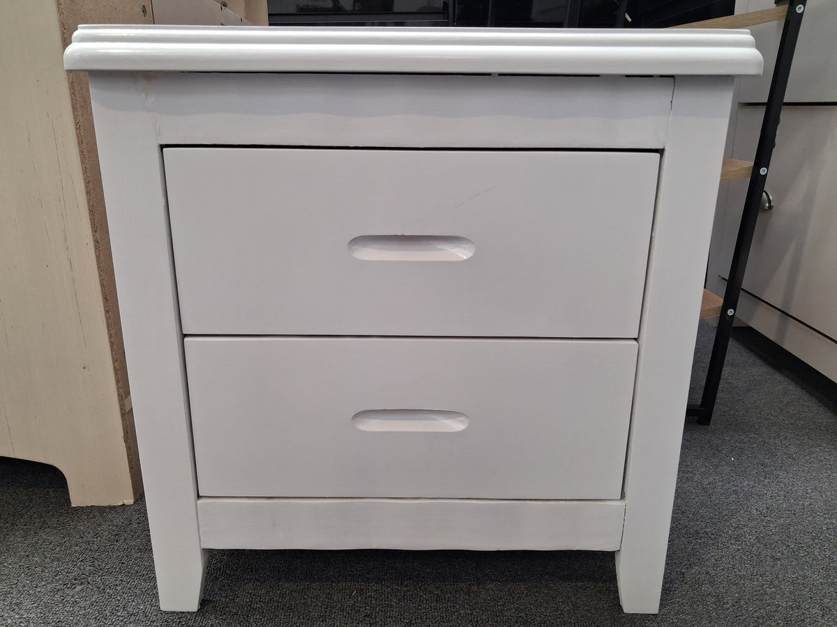 DISPLAY - Von Bedside Table White (Minor cosmetic scratches)