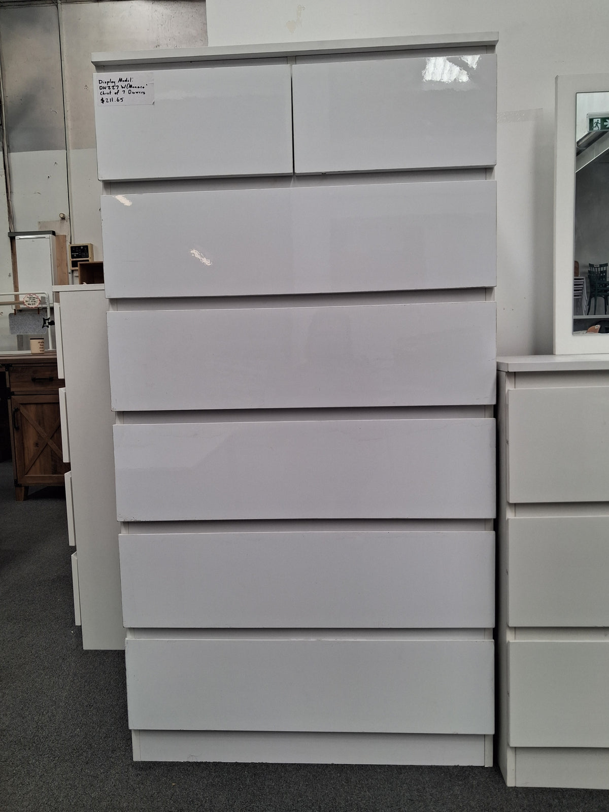 DISPLAY - 'Monaco' Chest of 7 Drawers (Minor cosmetic scratches)