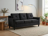 Neeve 3 Seater Sofa Velvet Black