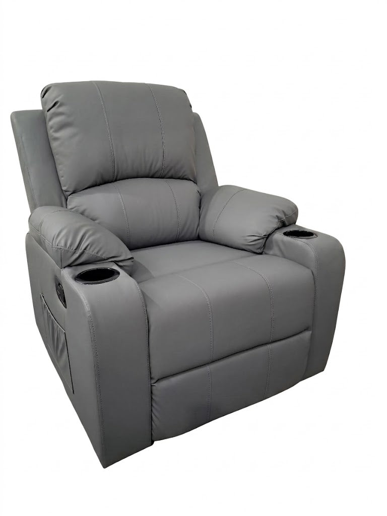 Cyril Recliner 1 seater PVC Light Grey