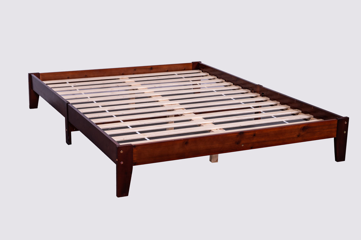 Hartland Solid Wood Bed Base Double Walnut