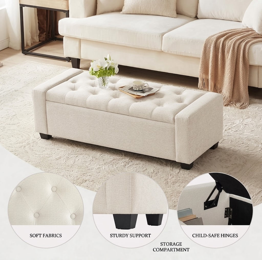 Warren Ottoman White