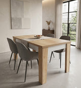 Angled Rustic Oak Color Dining Table White