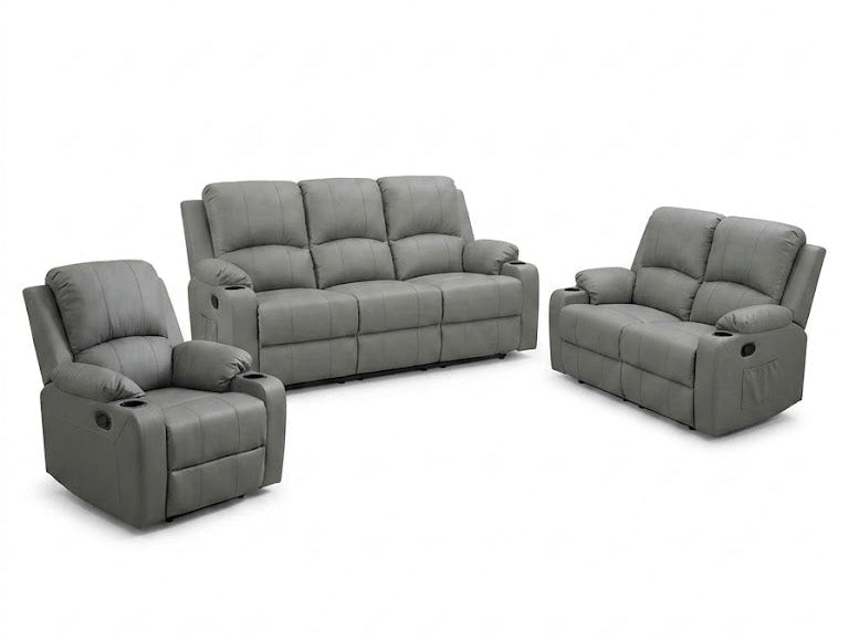 Cyril Recliner 3+2+1 Seater PVC Set Light Grey