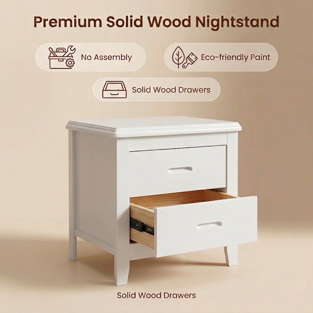 Von Bedside Table White