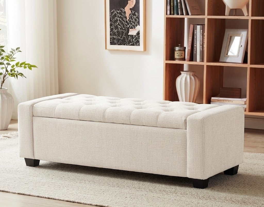 Warren Ottoman White