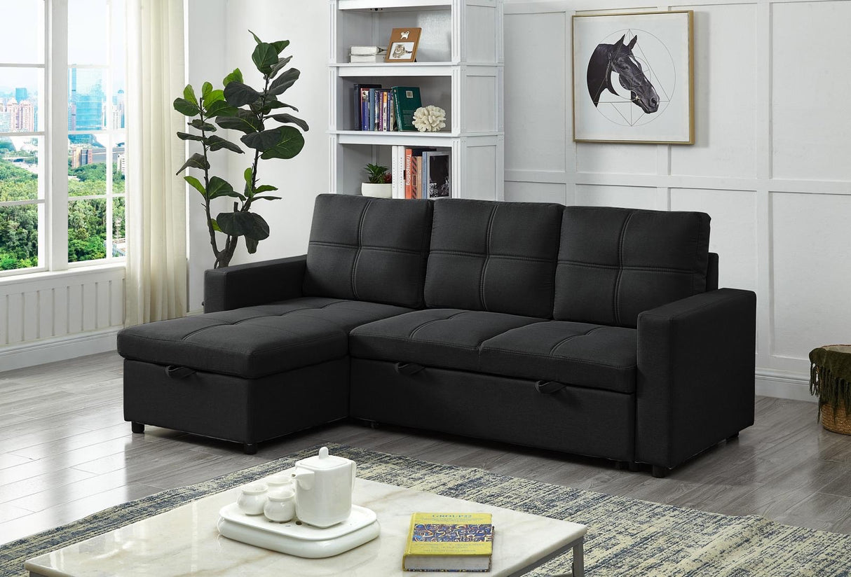 Haven Reversible Pullout Sofa bed Black Velvet, Factory Second – Minor Cosmetic Imperfection