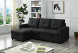 Haven Reversible Pullout Sofa bed Black Velvet, Factory Second – Minor Cosmetic Imperfection