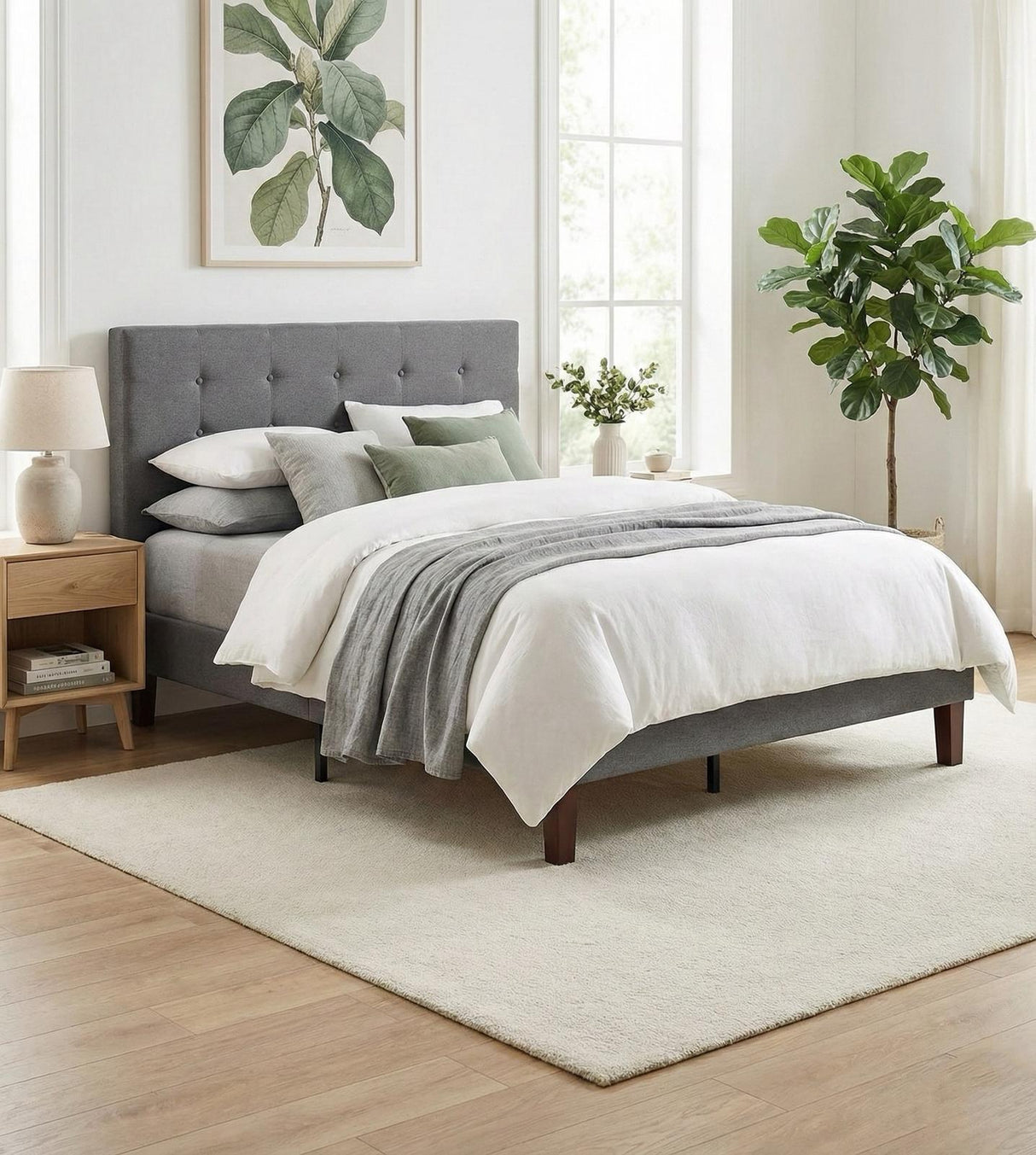 Wallath Bed Frame Grey Full (Double)