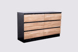Woodsy Chest of 6 Drawers Black + Oak