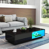 'Romote' Black Gloss Coffee table with RGB LED Lighting