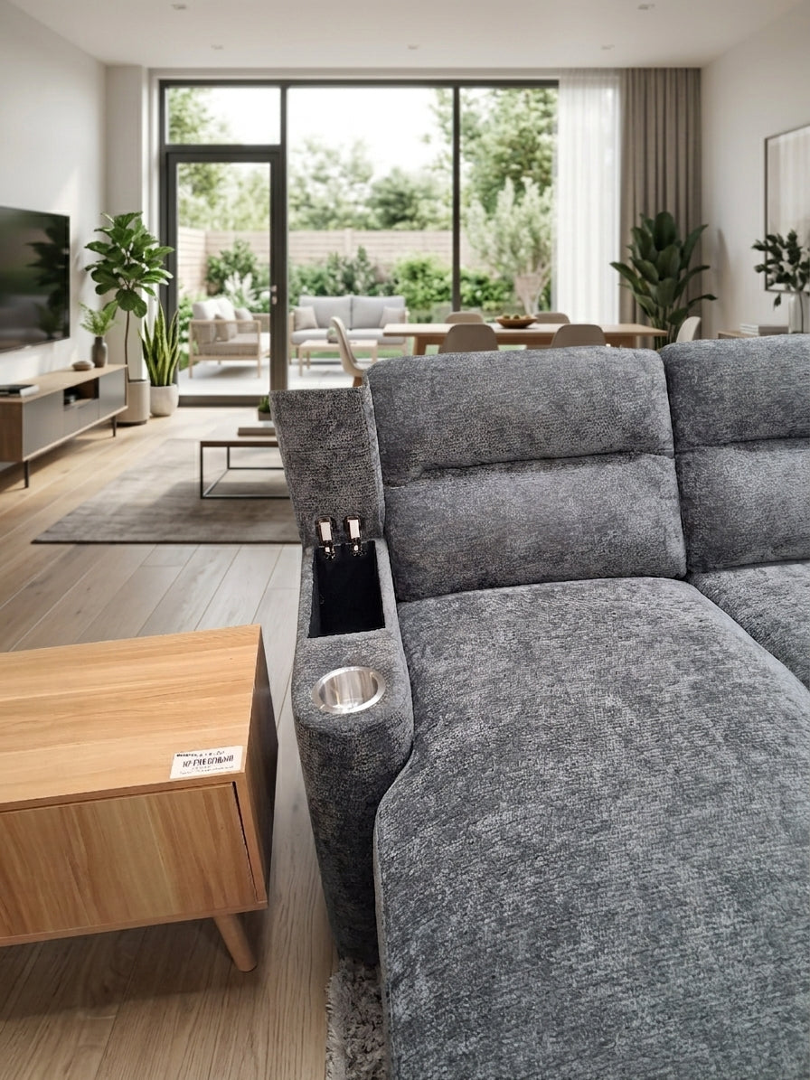 The Aston 3-Seater Reclining Chaise Lounge with Storage
