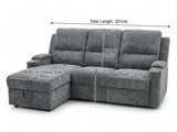 The Aston 3-Seater Reclining Chaise Lounge with Storage