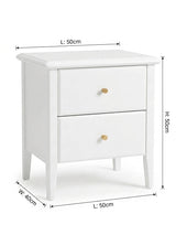 Clara 2-Drawer Bedside Table - White