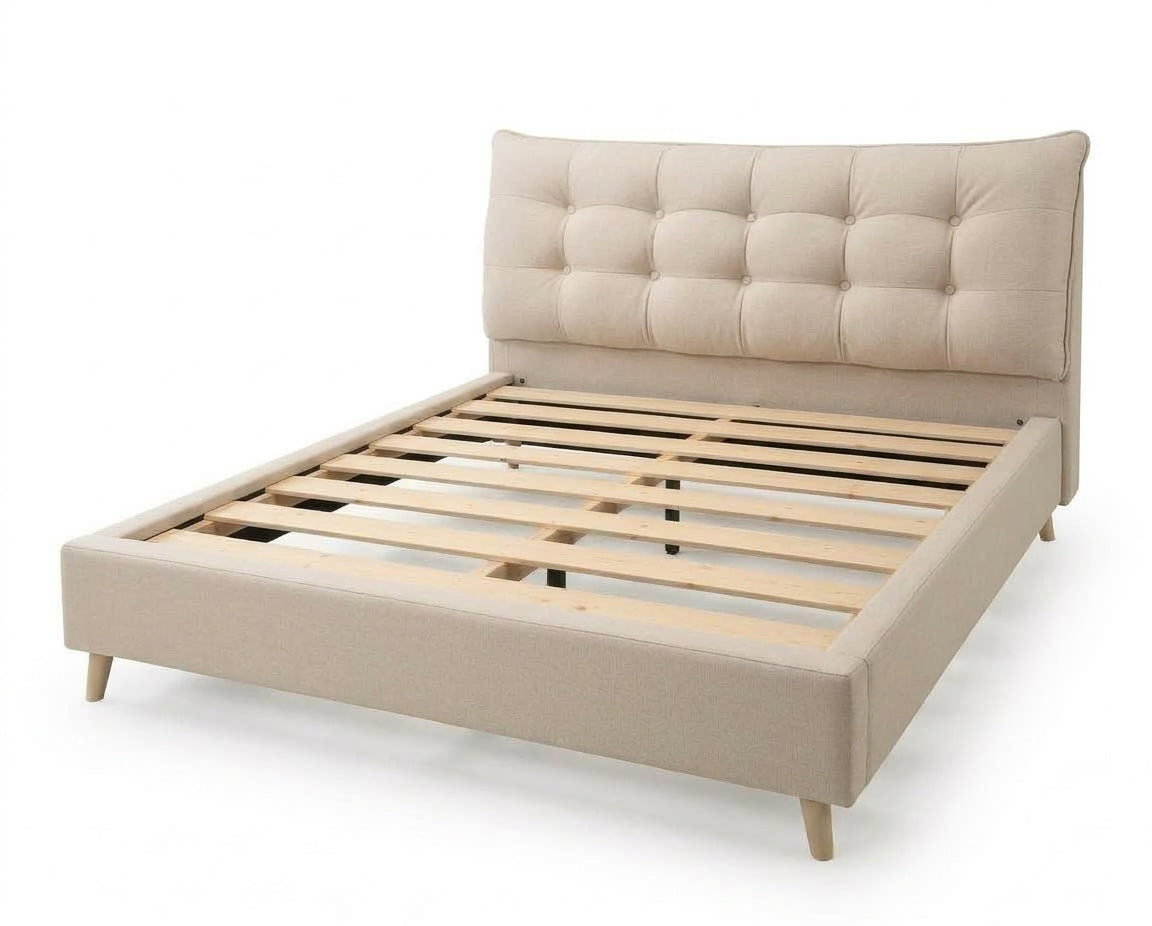 Mason Tufted Bed Frame - Super King Beige