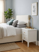 Clara 2-Drawer Bedside Table - White