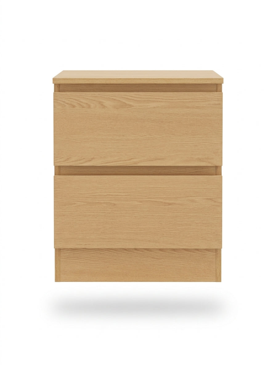 Element 2-Drawer Oak Bedside Table