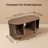 Kanso Fluted Oval Coffee Table - Walnut