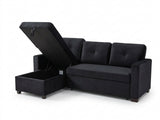 DISPLAY - Hogan Button Sofa Bed Velvet Black