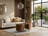 Kanso Fluted Oval Coffee Table - Walnut