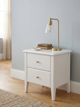 Clara 2-Drawer Bedside Table - White