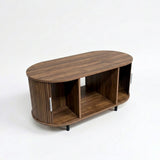 Kanso Fluted Oval Coffee Table - Walnut