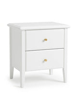 Clara 2-Drawer Bedside Table - White