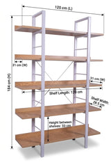 Urban Loft Bookshelf (Oak Shelfs with White legs)