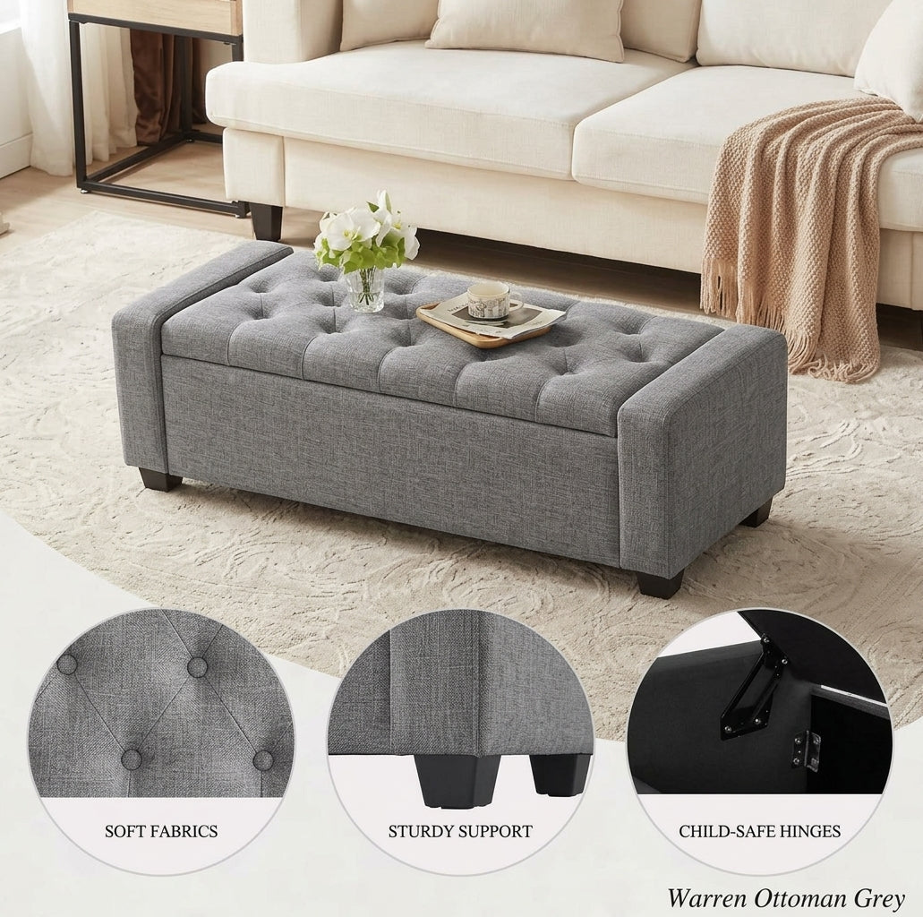Warren Ottoman Grey