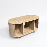 Kanso Fluted Oval Coffee Table - Oak