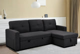 Hogan Button Sofa Bed Velvet Black