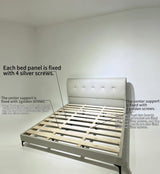 Maroa Leather Bedframe Queen Beige