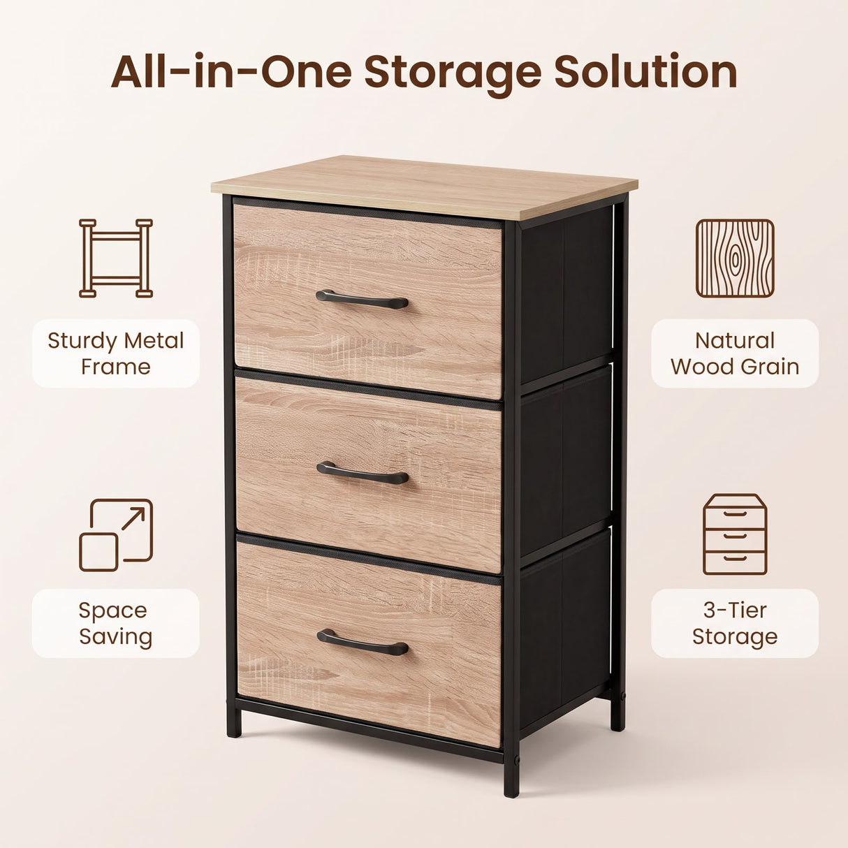 Maskell Three Drawers